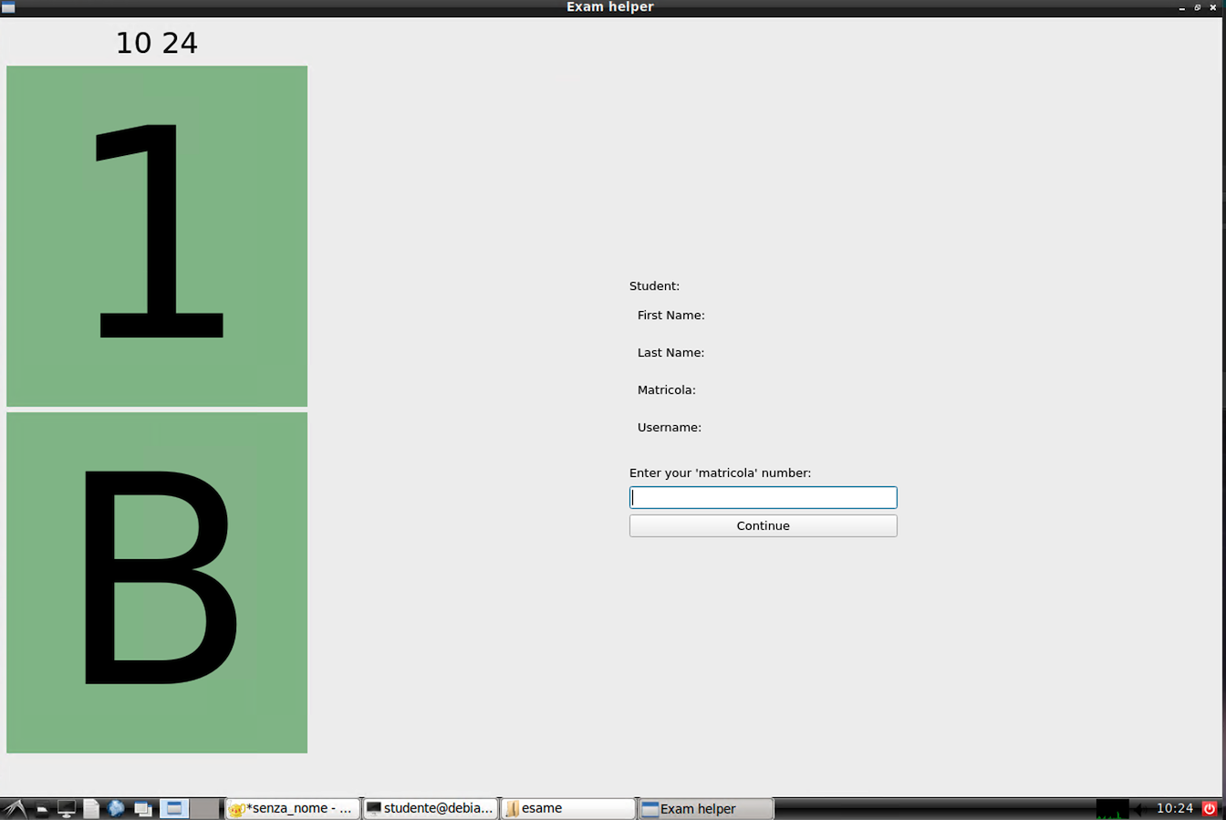 Screenshot identificazione tramite Exam helper